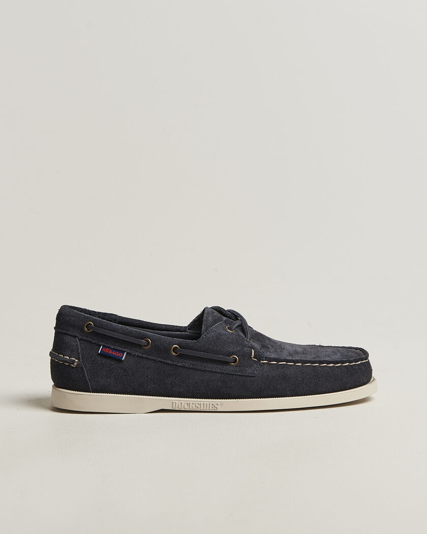 Sebago Docksides Suede Boat Shoe Blue Navy – Blue