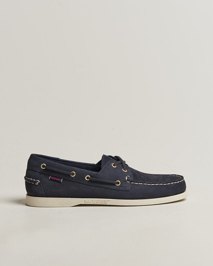 Sebago Docksides Portland Nubuck Boat Shoe Blue Navy – Blue