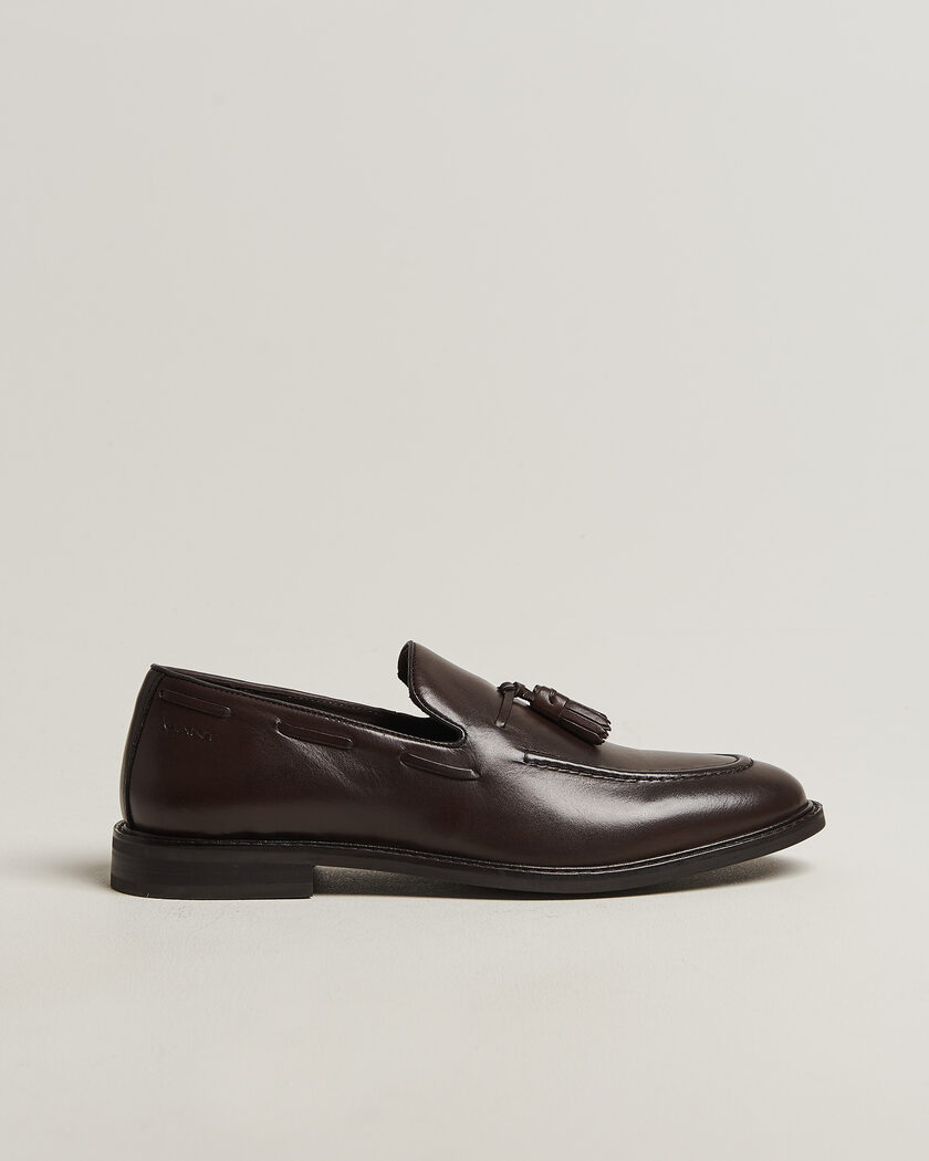 GANT Lozham Leather Tassle Loafer Dark Brown – Brown