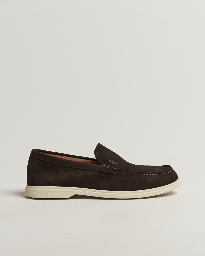 BOSS BLACK Sienne Suede Loafer Dark Brown – Brown