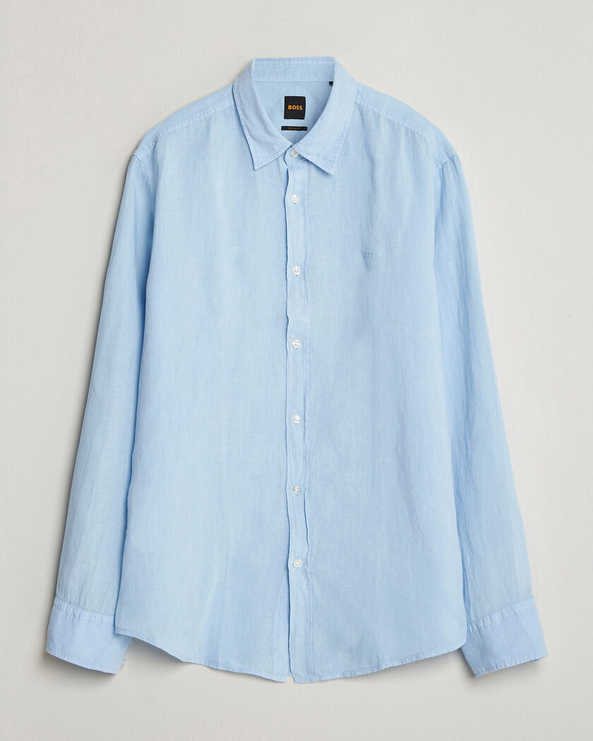 BOSS ORANGE Relegant Linen Shirt Light Blue – Blue