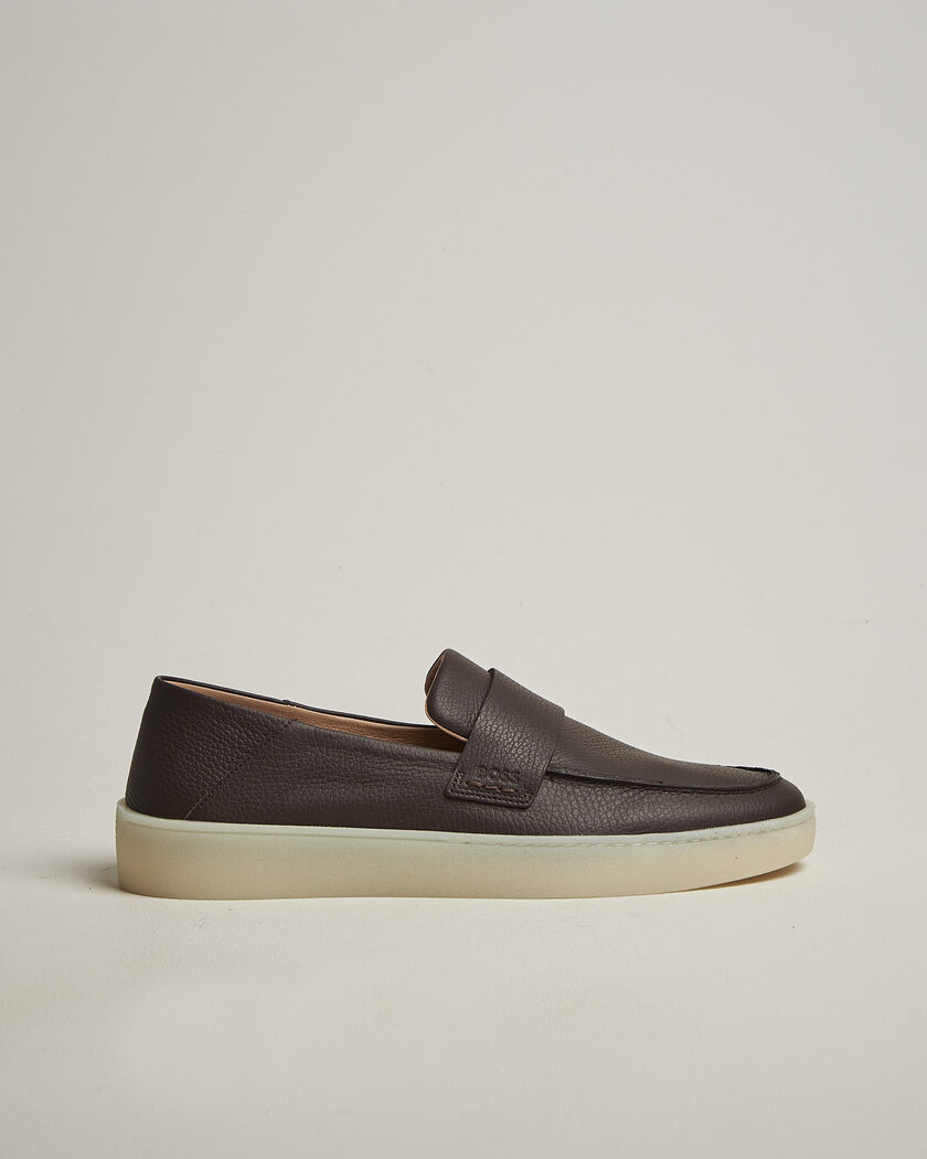BOSS BLACK Randal Leather Loafer Dark Brown – Brown