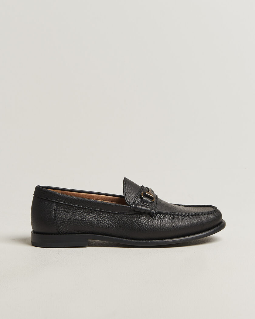 BOSS BLACK Tevan Leather Moccasin Black – Black