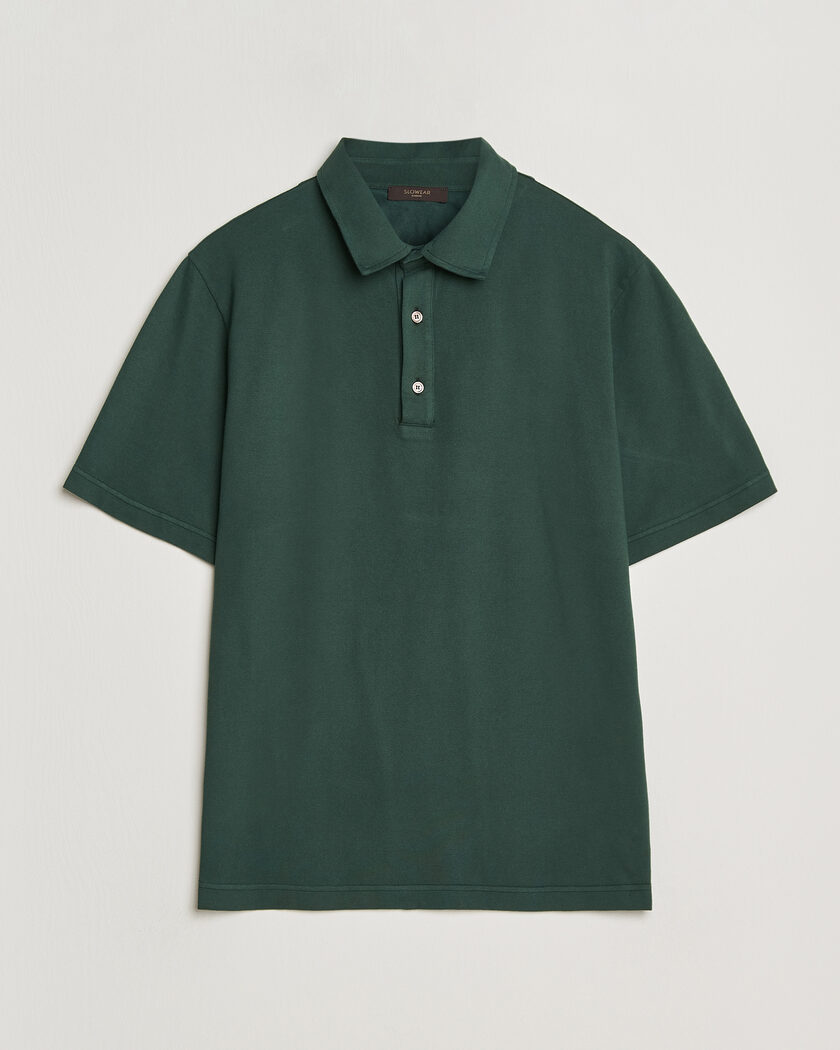Zanone Soft Cotton Piquet Polo Dark Green – Green
