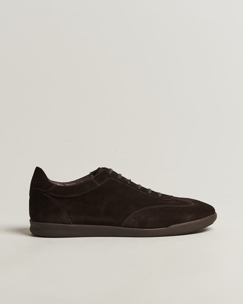 Loake Shoemakers Loake 1880 Mayfair Suede Dress Sneaker Dark Brown – Brown