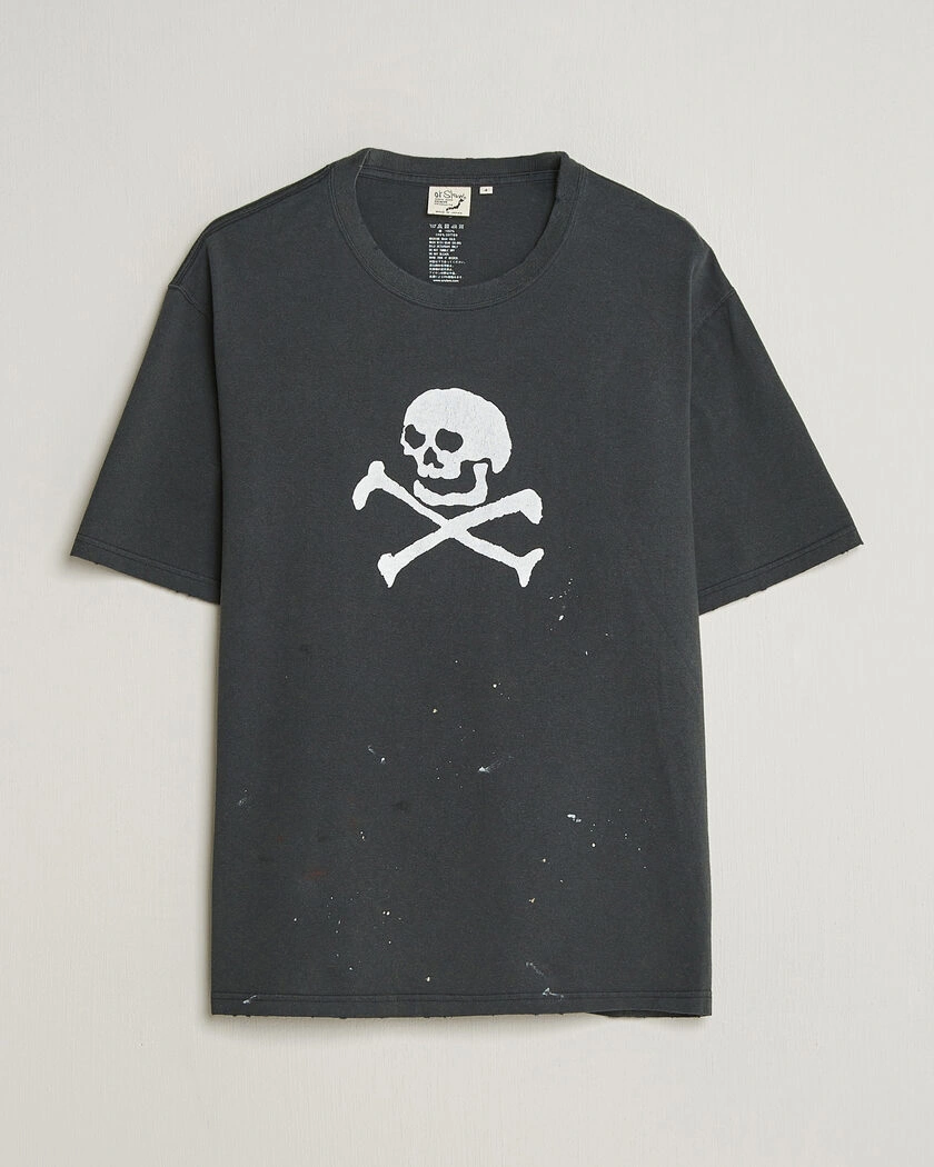 orSlow Vintage Skull Print T-Shirt Black – Black