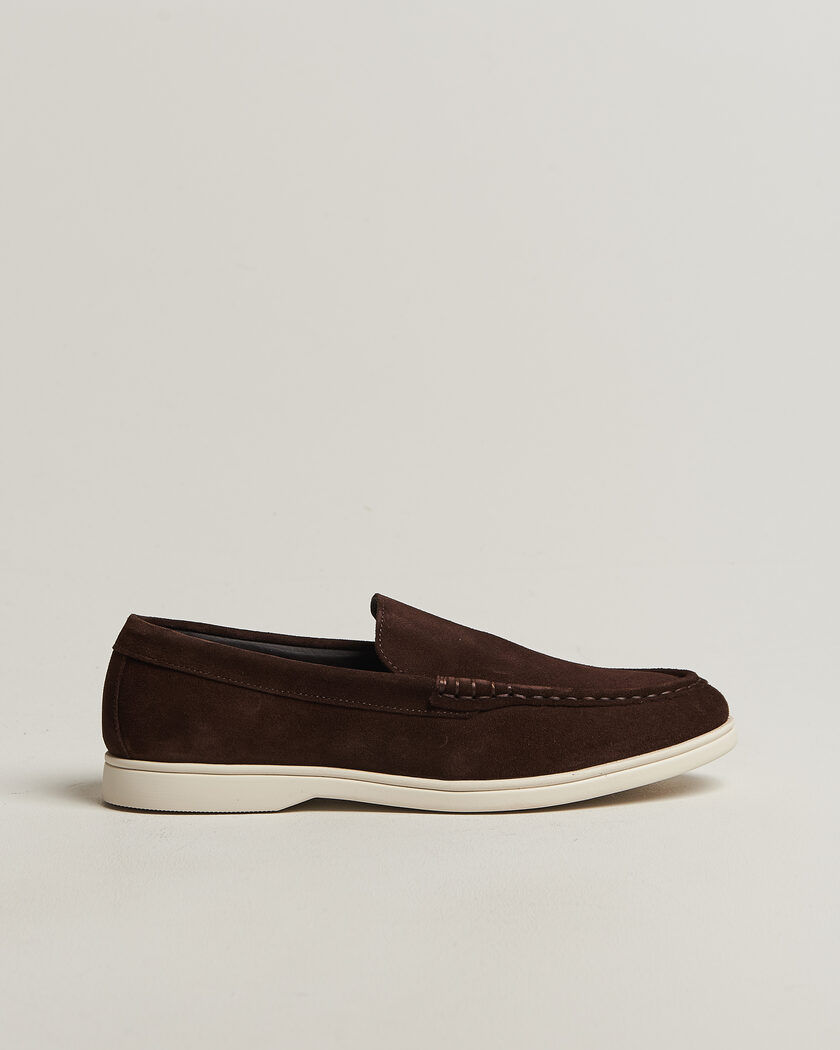 Charles Tyrwhitt Suede Slip On Loafers Chocolate Brown – Brown