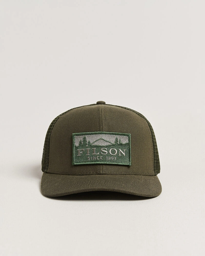 Filson Scenic Waxed Logger Mesh Cap Otter Green – Green