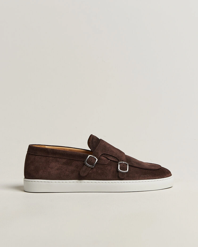 Fliteless Suede Monk Strap Sneaker Loafer Dark Brown – Brown