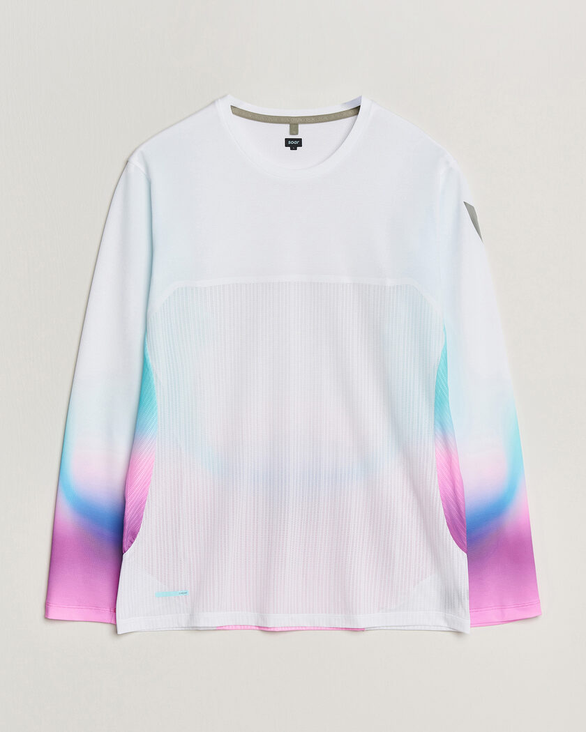 SOAR Running Hot Weather Long Sleeve Tee White/Blue – Multi-colour