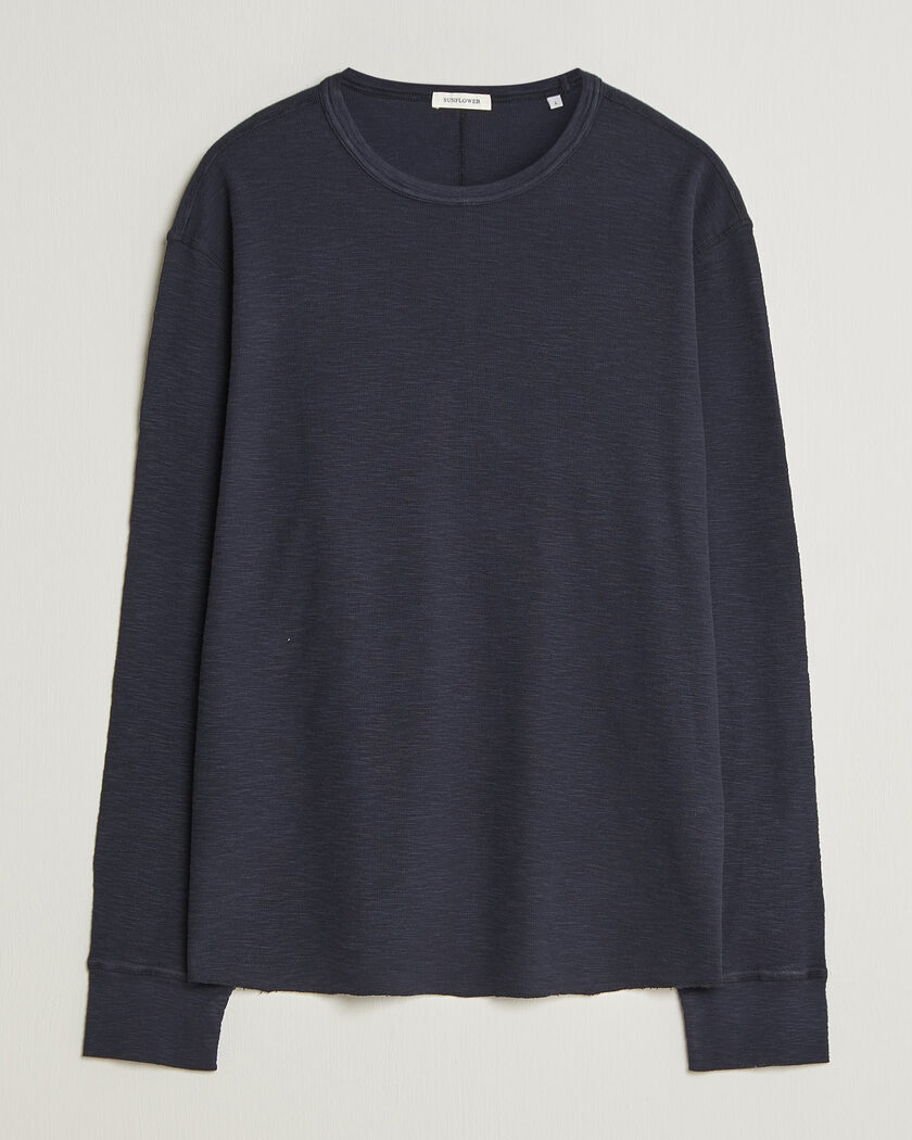 Sunflower Long Sleeve Waffle Tee Navy – Blue