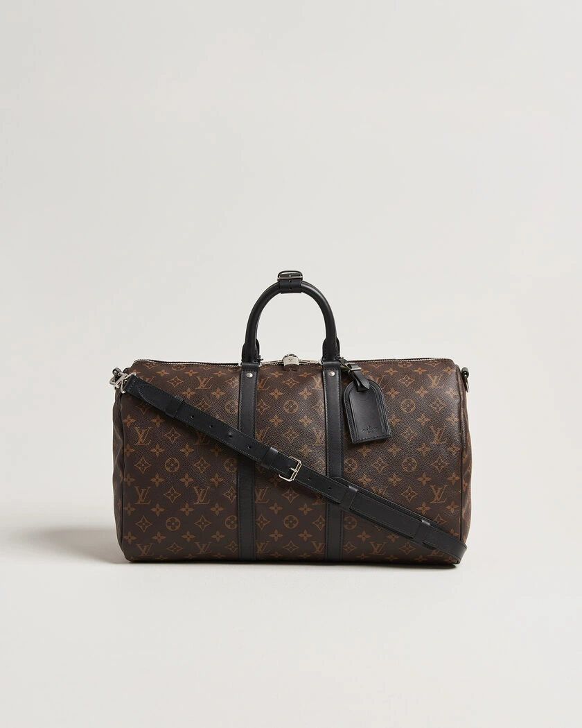 Louis Vuitton Pre-Owned Keepall 45 Bandouliére Monogram Macassar – Brown