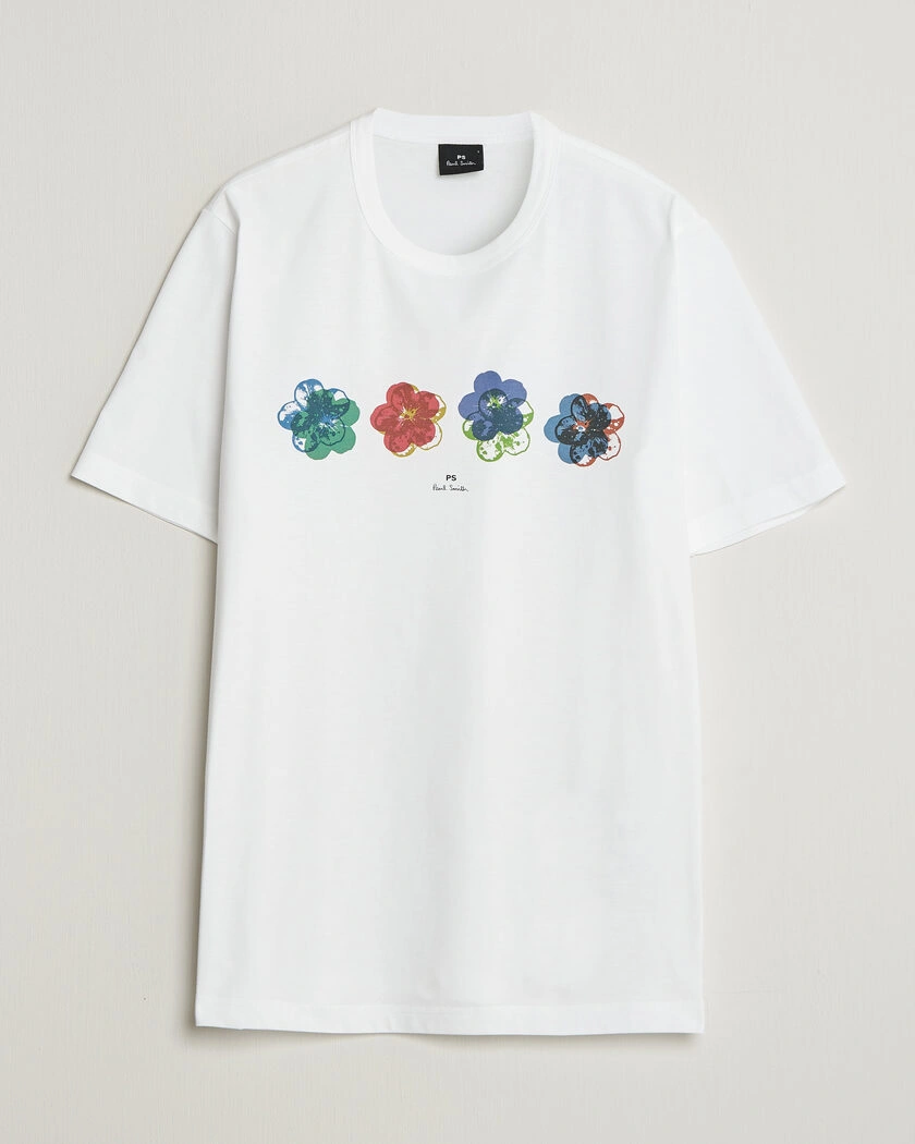 PS Paul Smith Flower Crew Neck T-Shirt White – White
