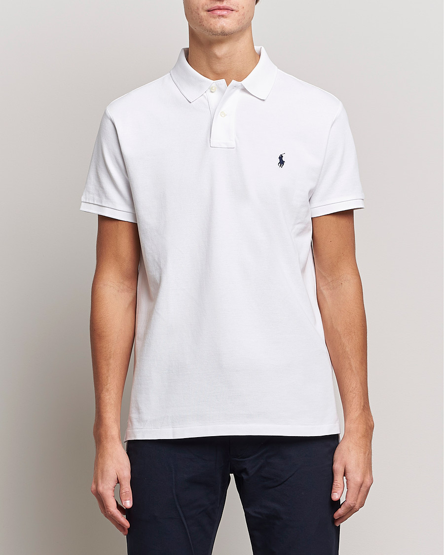 Men | Short Sleeve Polo Shirts | Polo Ralph Lauren | Slim Fit Polo White