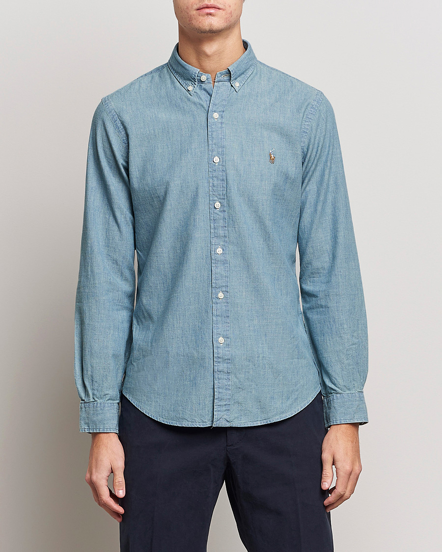 Men | Gifts | Polo Ralph Lauren | Slim Fit Chambray Shirt Washed