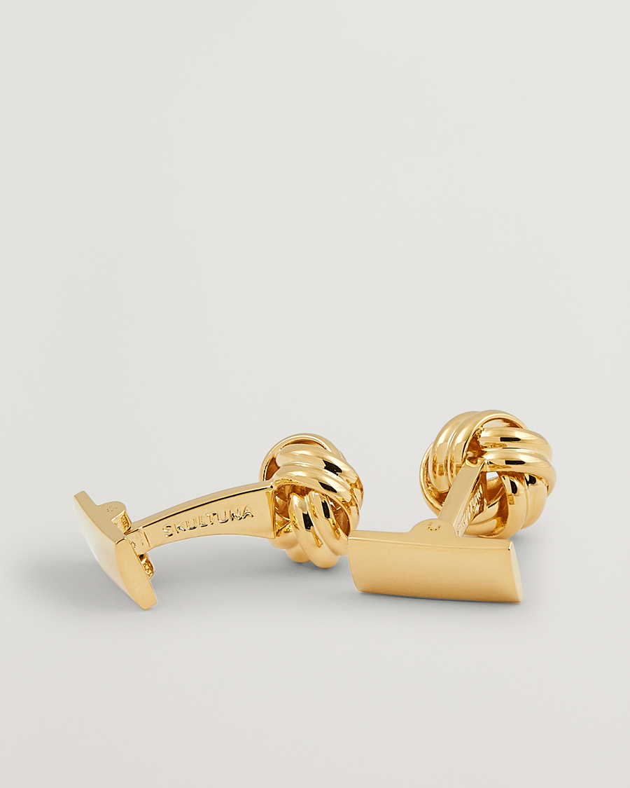 Men | Accessories | Skultuna | Cuff Links Black Tie Collection Knot Gold