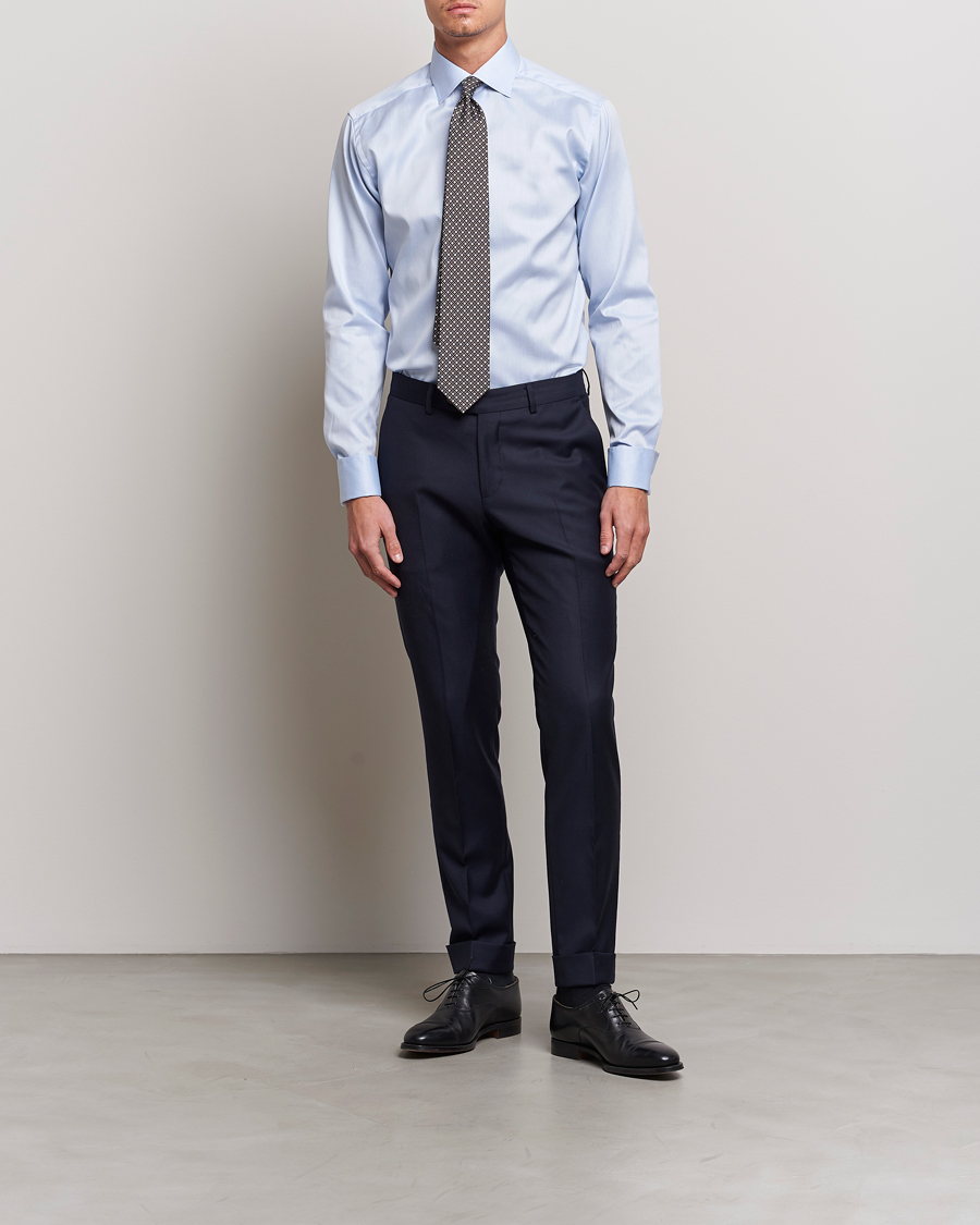 Men | Eton | Eton | Slim Fit Shirt Double Cuff Blue