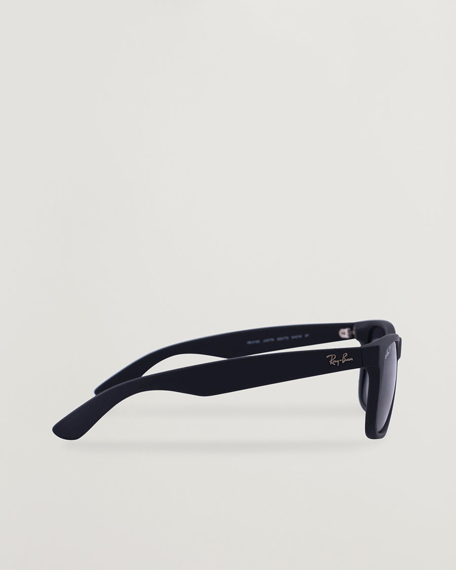 Men | Square Frame Sunglasses | Ray-Ban | 0RB4165 Justin Polarized Wayfarer Sunglasses Black/Grey