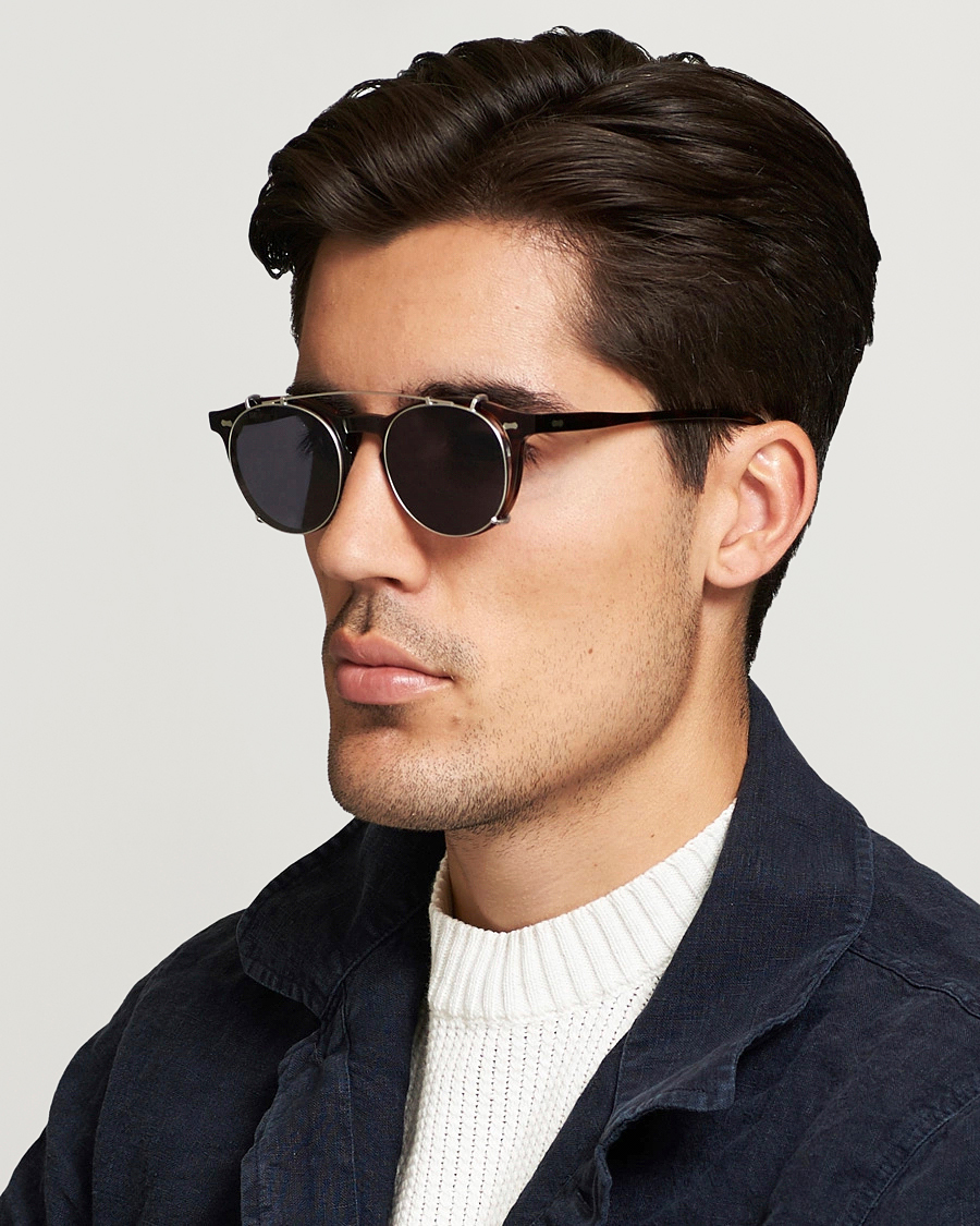 Men | Round Frame Sunglasses | TBD Eyewear | Pleat Clip On Sunglasses Classic Tortoise