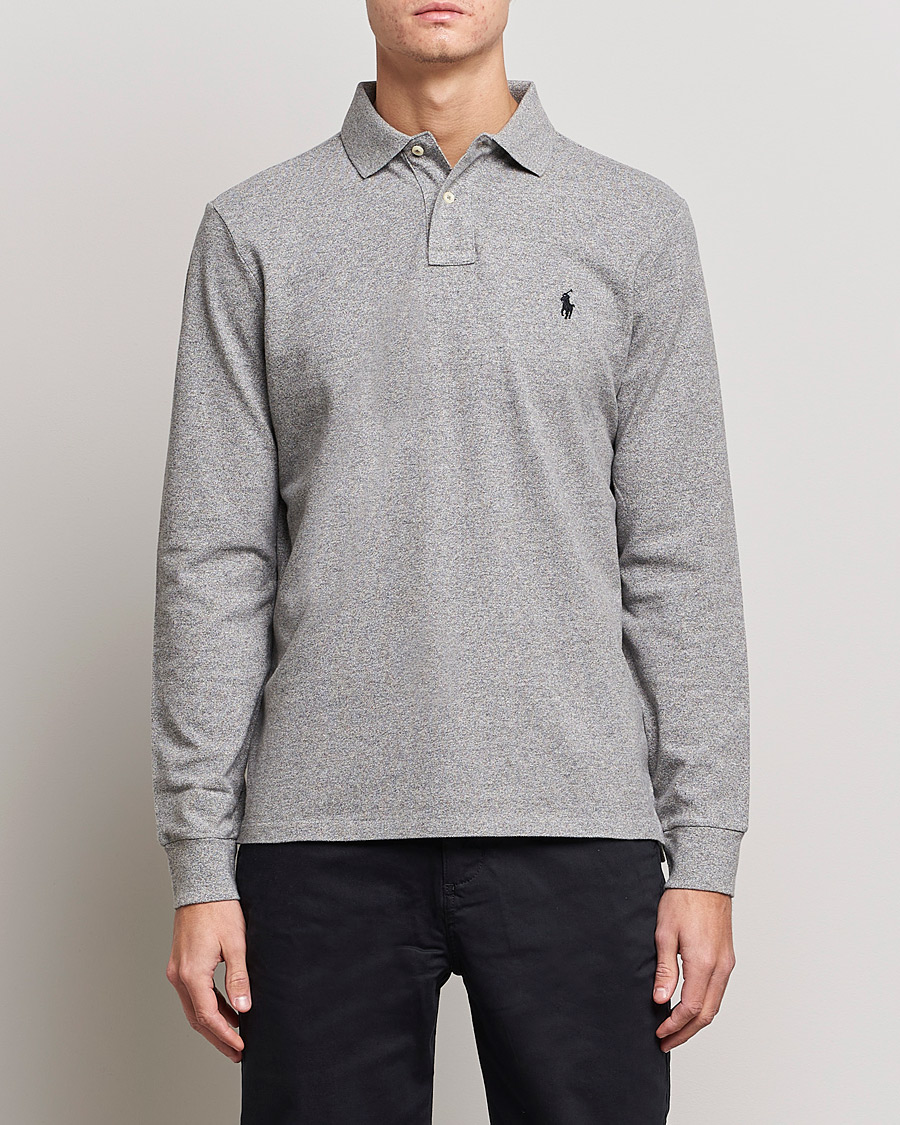Men | Sweaters & Knitwear | Polo Ralph Lauren | Custom Slim Fit Long Sleeve Polo Canterbury Heather