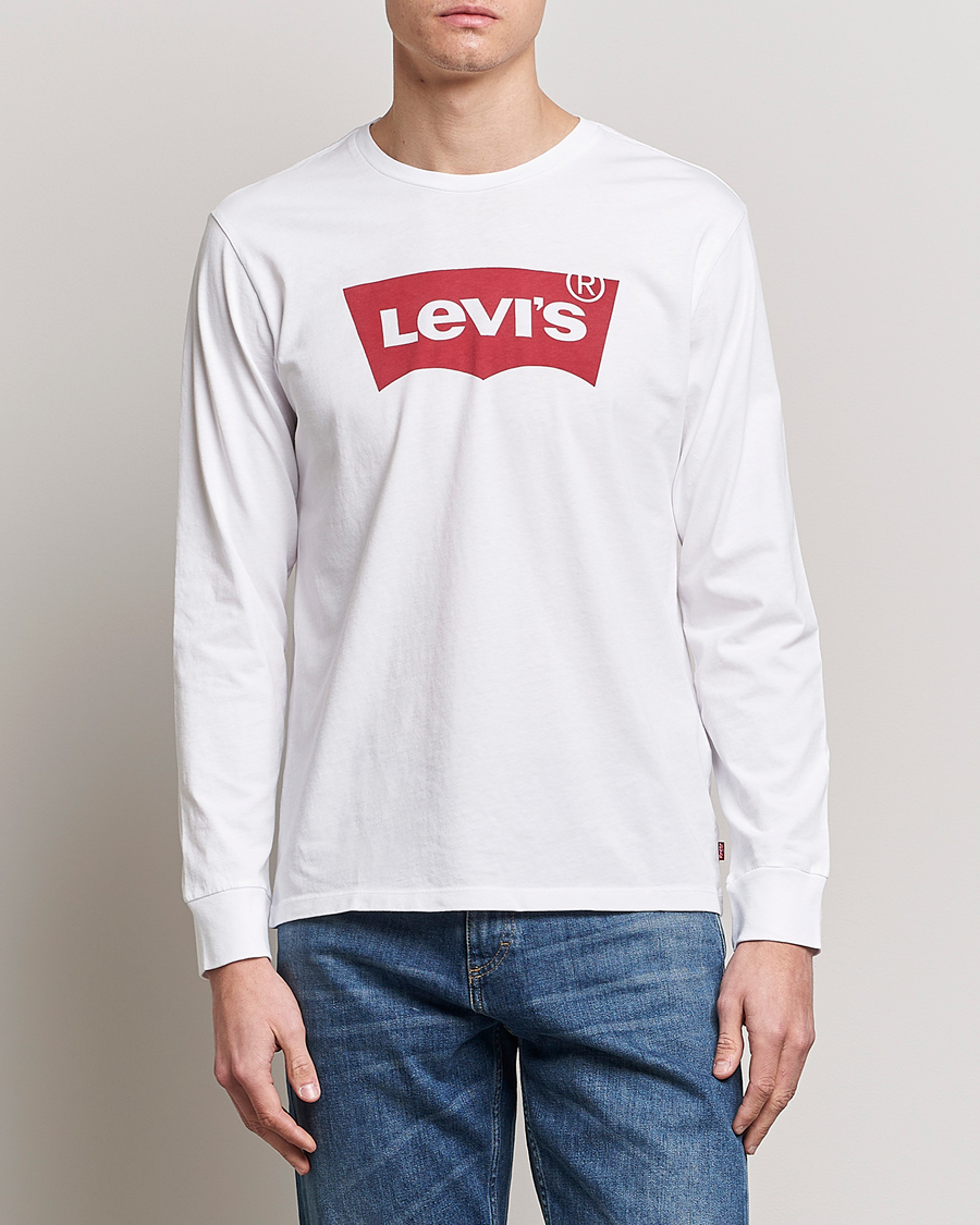 Men | Clothing | Levi\'s | Logo Long Sleeve T-Shirt White