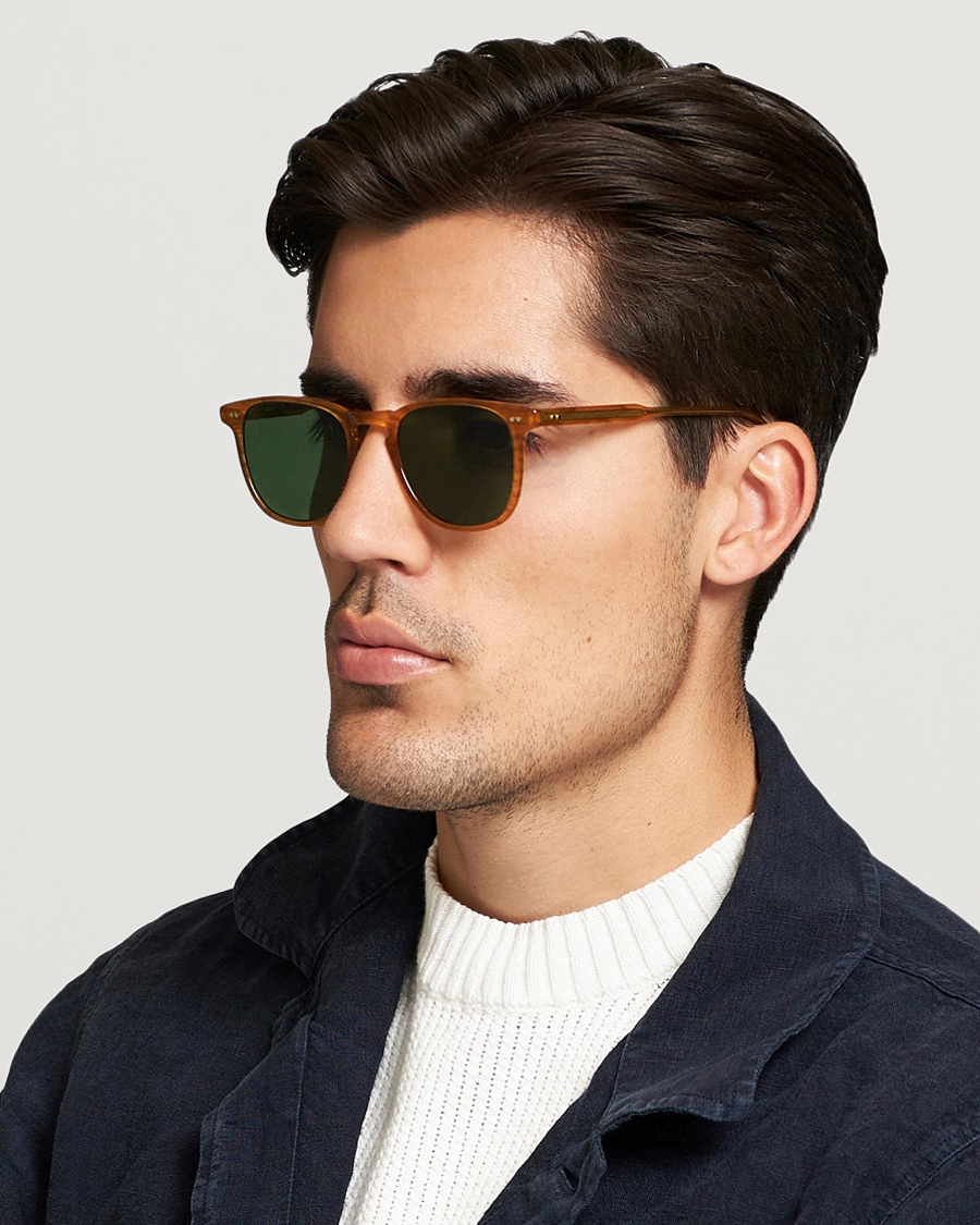 Men | Sunglasses | Garrett Leight | Brooks 47 Sunglasses Butterscotch/Green Polarized