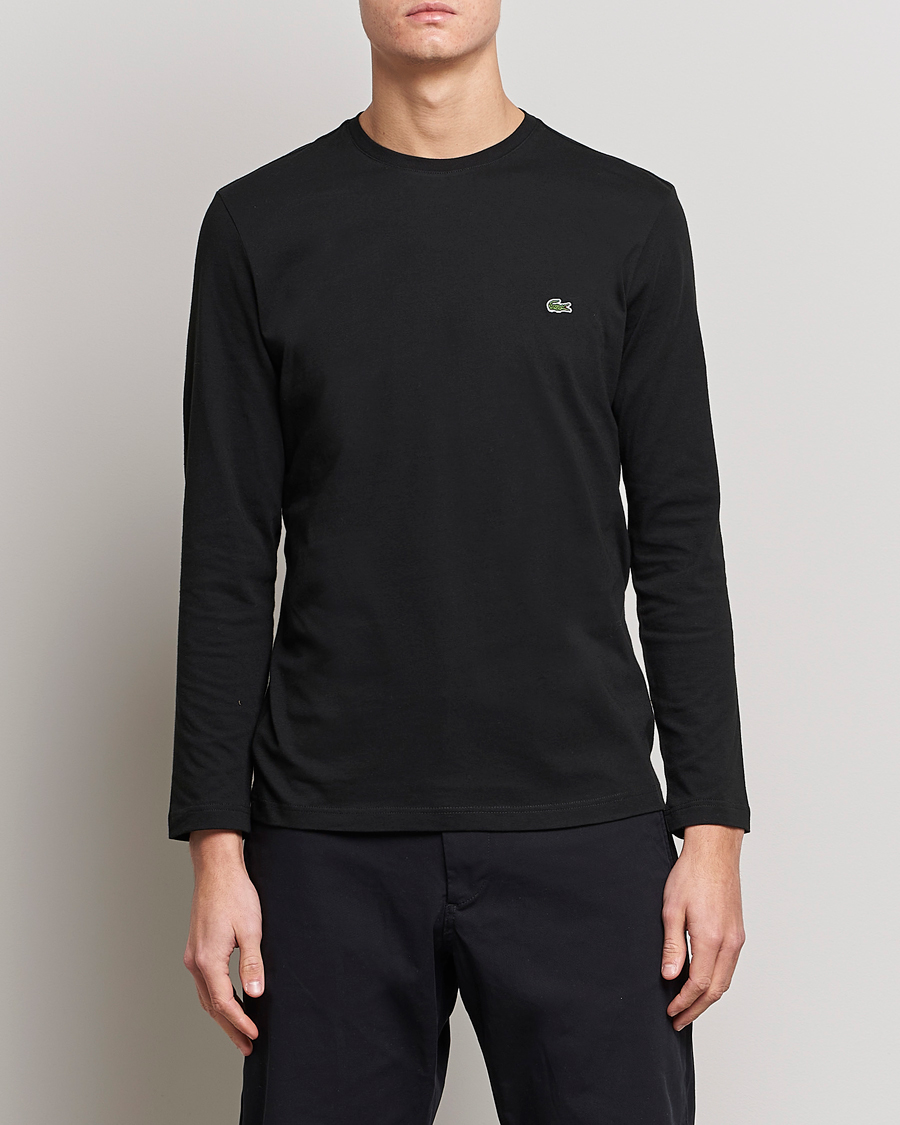 Men | Black t-shirts | Lacoste | Long Sleeve Crew Neck T-Shirt Black