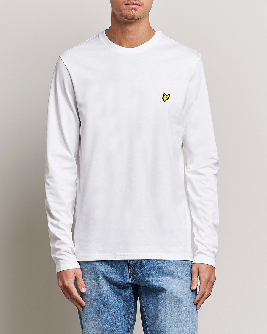 Herr | T-Shirts | Lyle & Scott | Plain Long Sleeve Cotton T-Shirt White