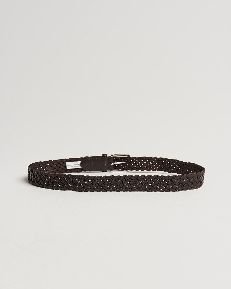 Men | Belts | Polo Ralph Lauren | Braided Leather Belt Dark Brown