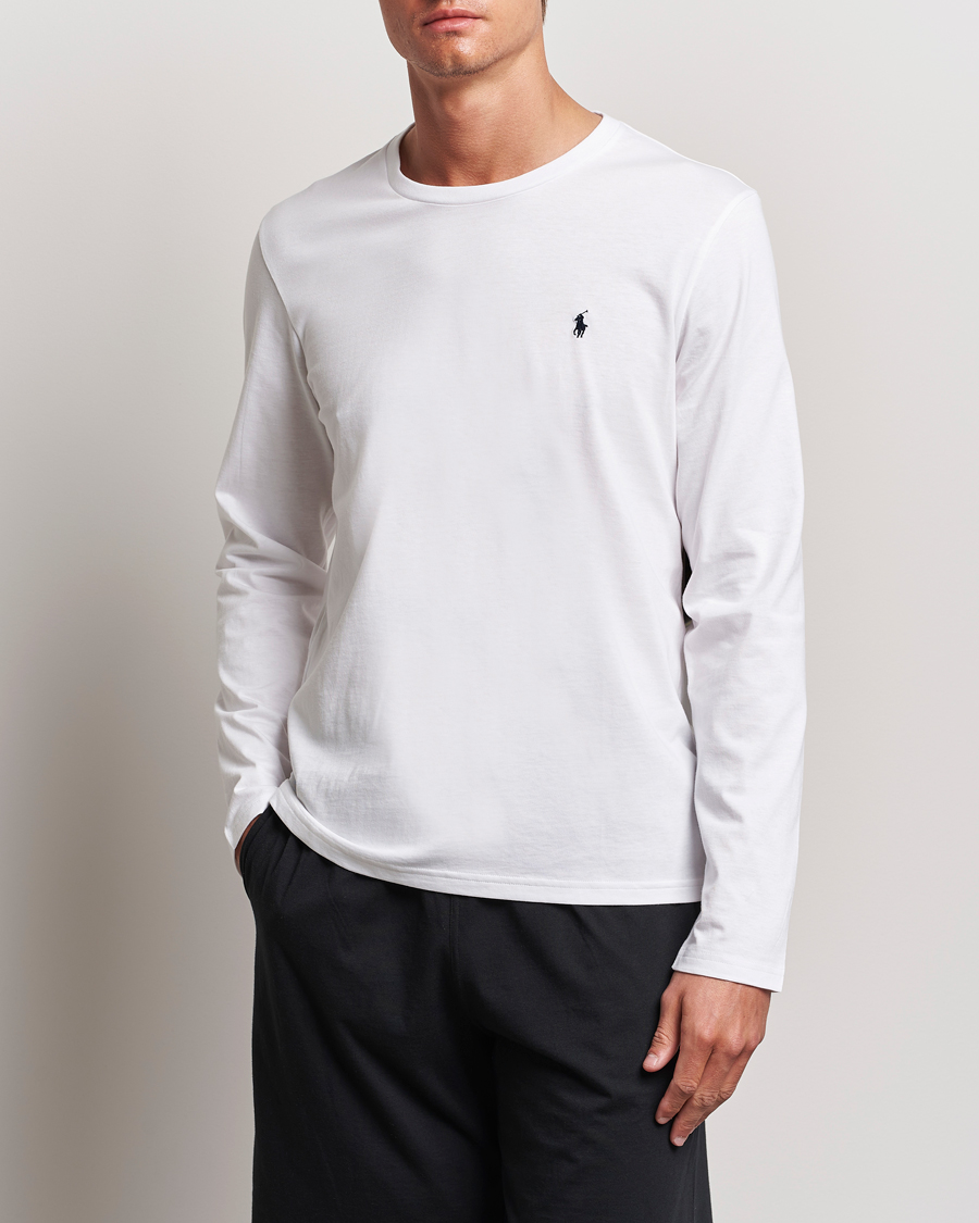 Men | Long Sleeve T-shirts | Polo Ralph Lauren | Liquid Cotton Long Sleeve Crew Neck Tee White