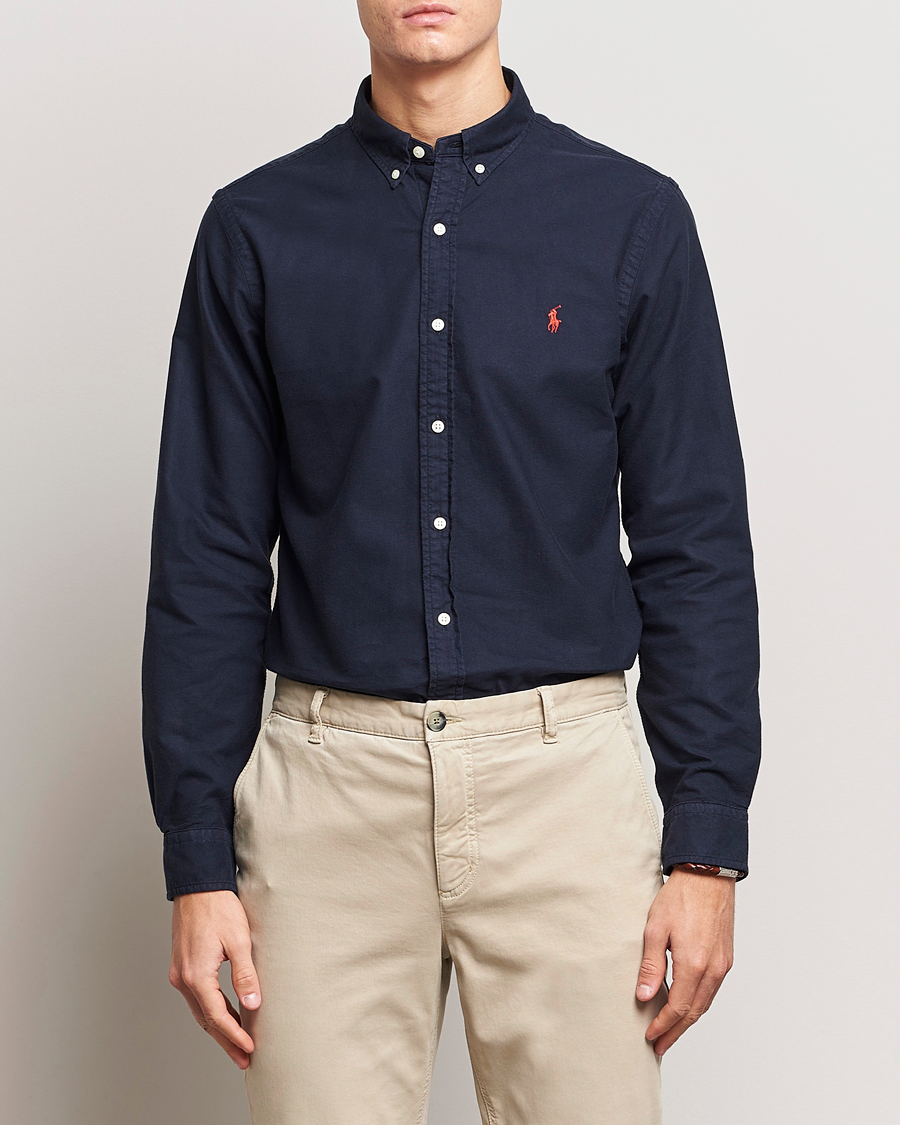 Herr | Kläder | Polo Ralph Lauren | Slim Fit Garment Dyed Oxford Shirt Navy