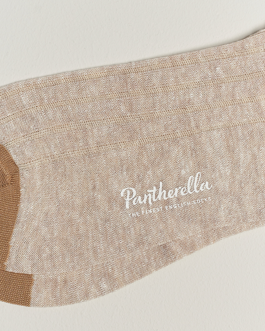 Herr | Pantherella | Pantherella | Hamada Linen/Cotton/Nylon Sock Beige