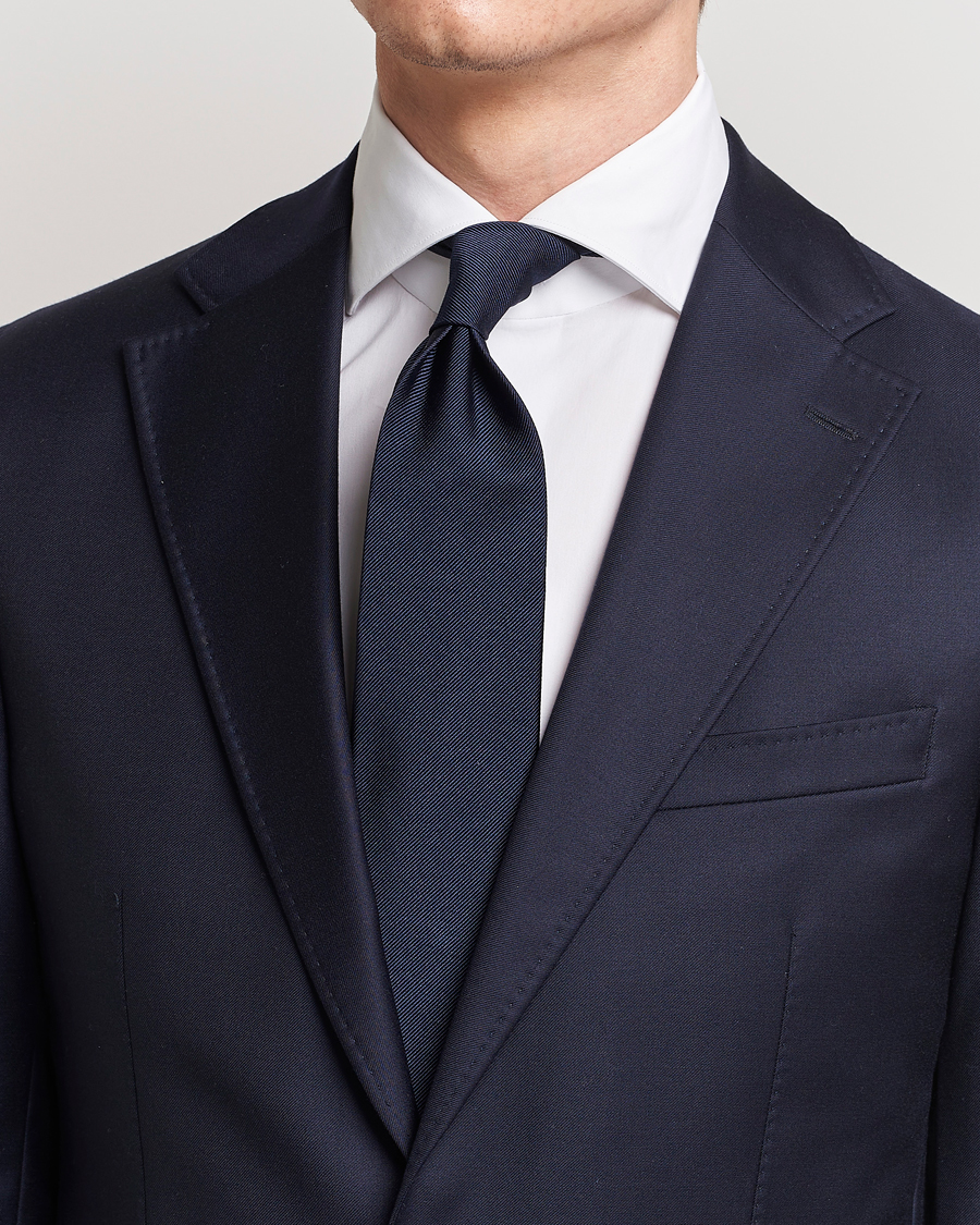 Homme | Cravates | Amanda Christensen | Plain Classic Tie 8 cm Navy