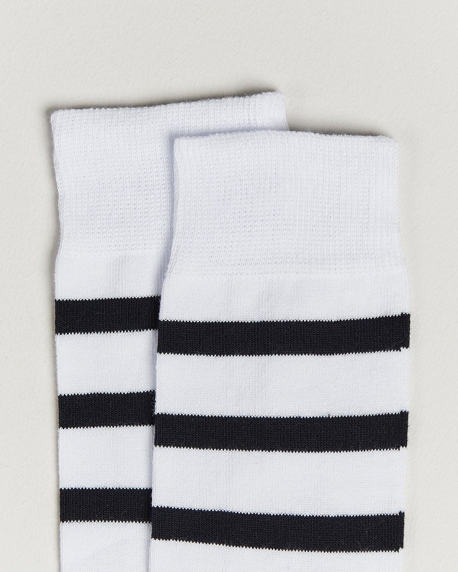 Men | Clothing | Armor-lux | Loer Stripe Sock White/Rich Navy