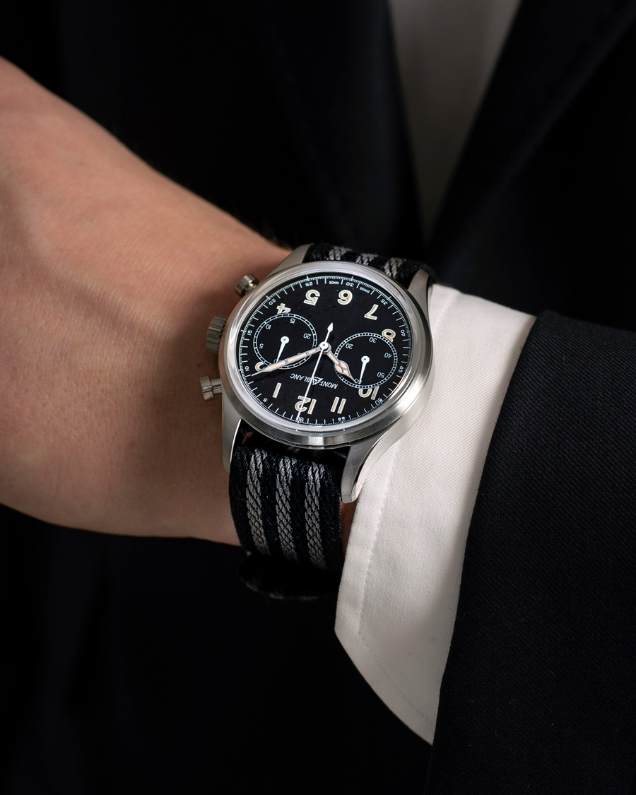 Homme | Montres | Montblanc | 1858 Steel Automatic Chronograph 42mm Black Dial
