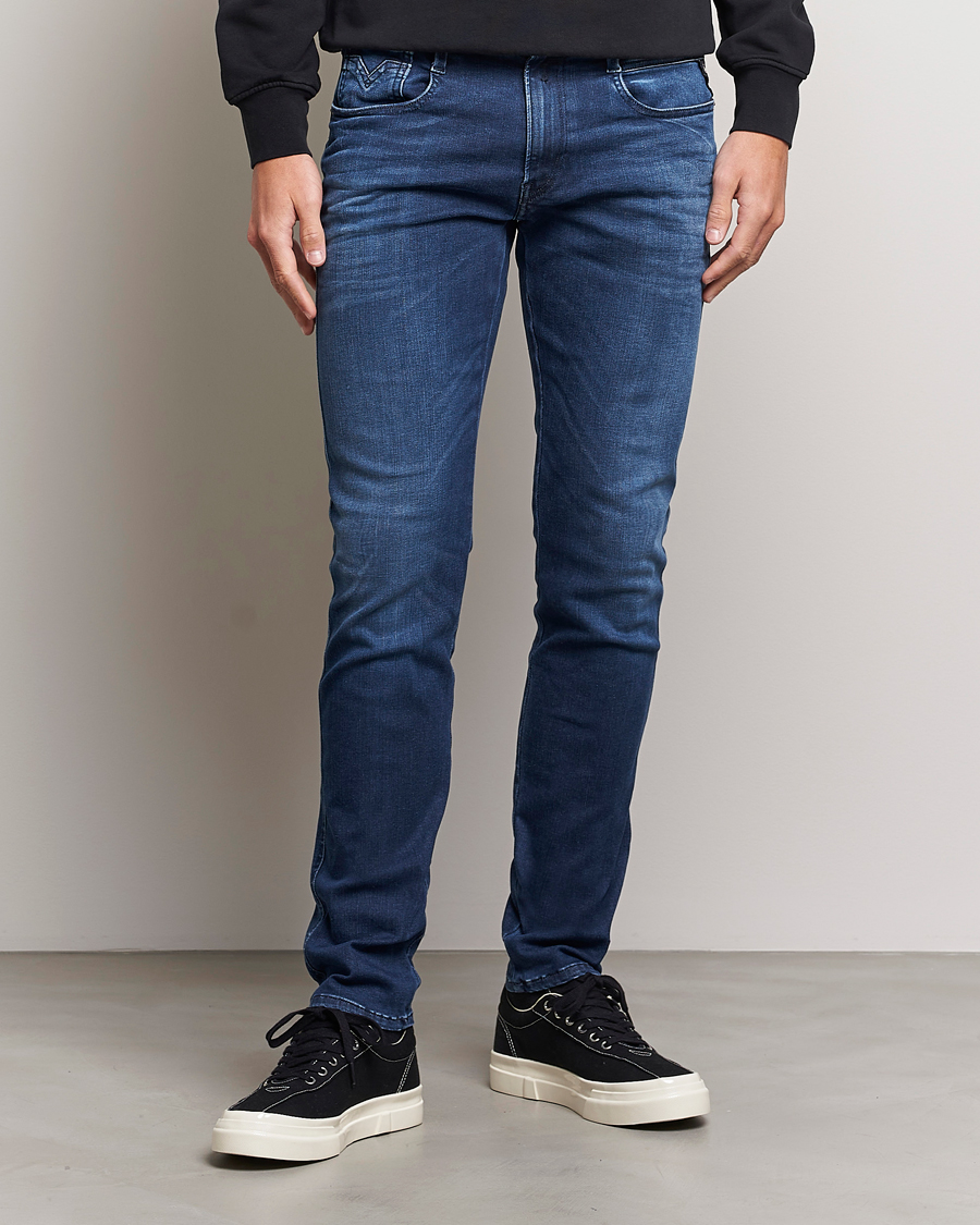 Herr | Kläder | Replay | Anbass Hyperflex Re-Used Jeans Dark Blue