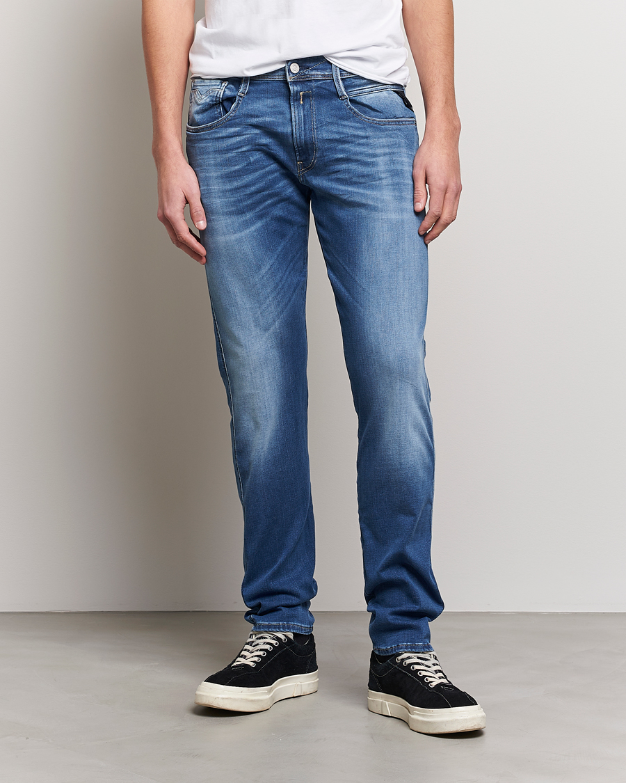 Men | Clothing | Replay | Anbass Hyperflex Bio Jeans  Medium Blue