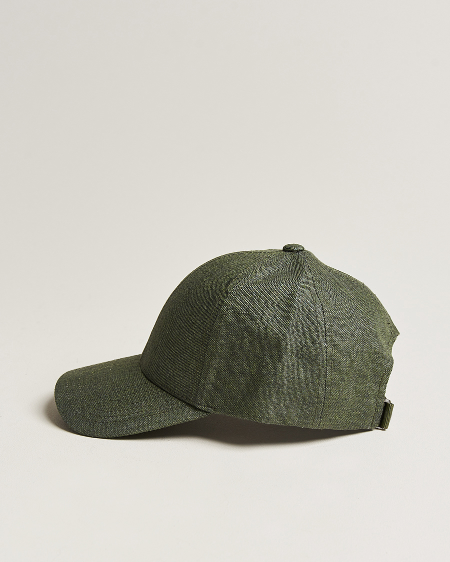 Herr | Accessoarer | Varsity Headwear | Linen Baseball Cap French Olive