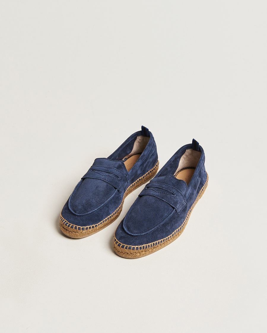 Men | Shoes | Castañer | Nacho Casual Suede Loafers Azul Oscuro