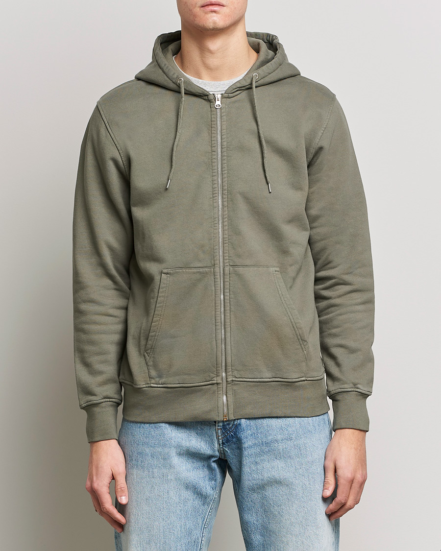 Men | Hooded Sweatshirts | Colorful Standard | Classic Organic Full Zip Hood Dusty Olive