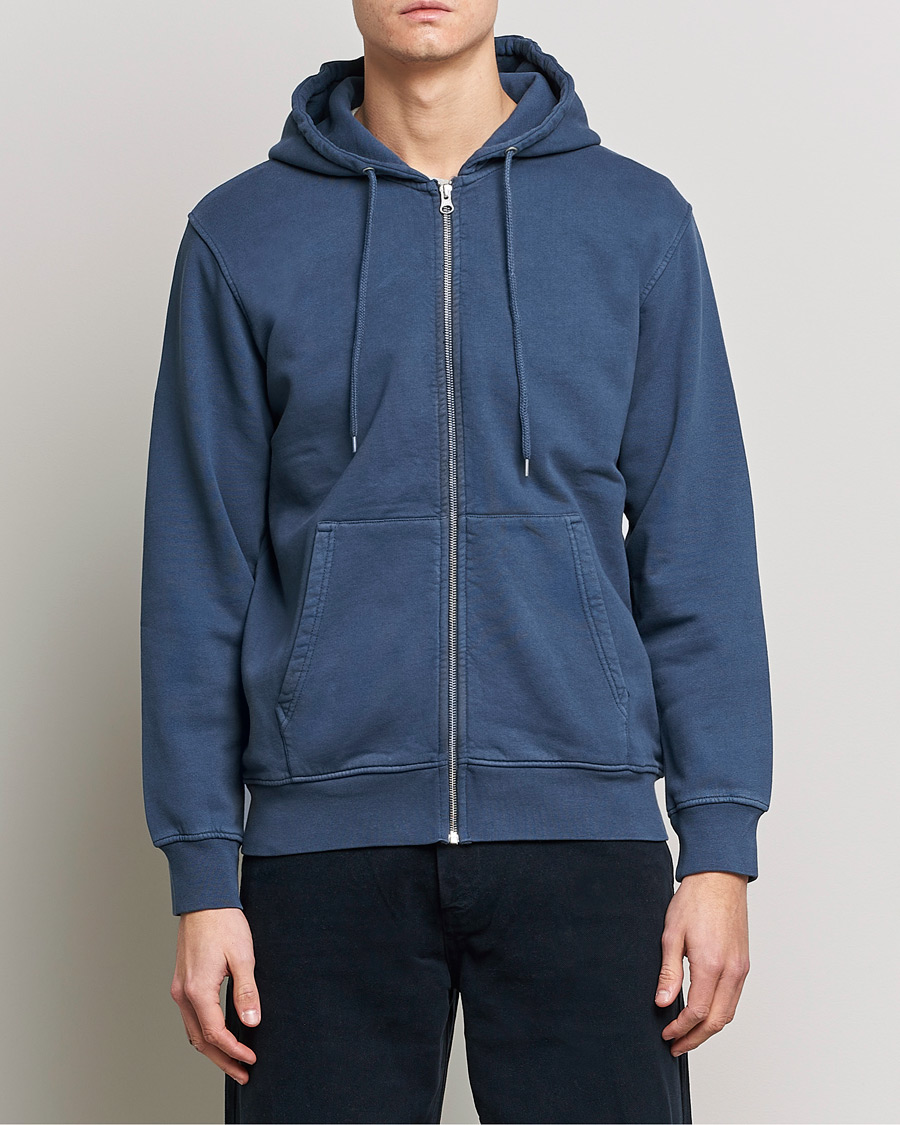 Men | Hooded Sweatshirts | Colorful Standard | Classic Organic Full Zip Hood Petrol Blue