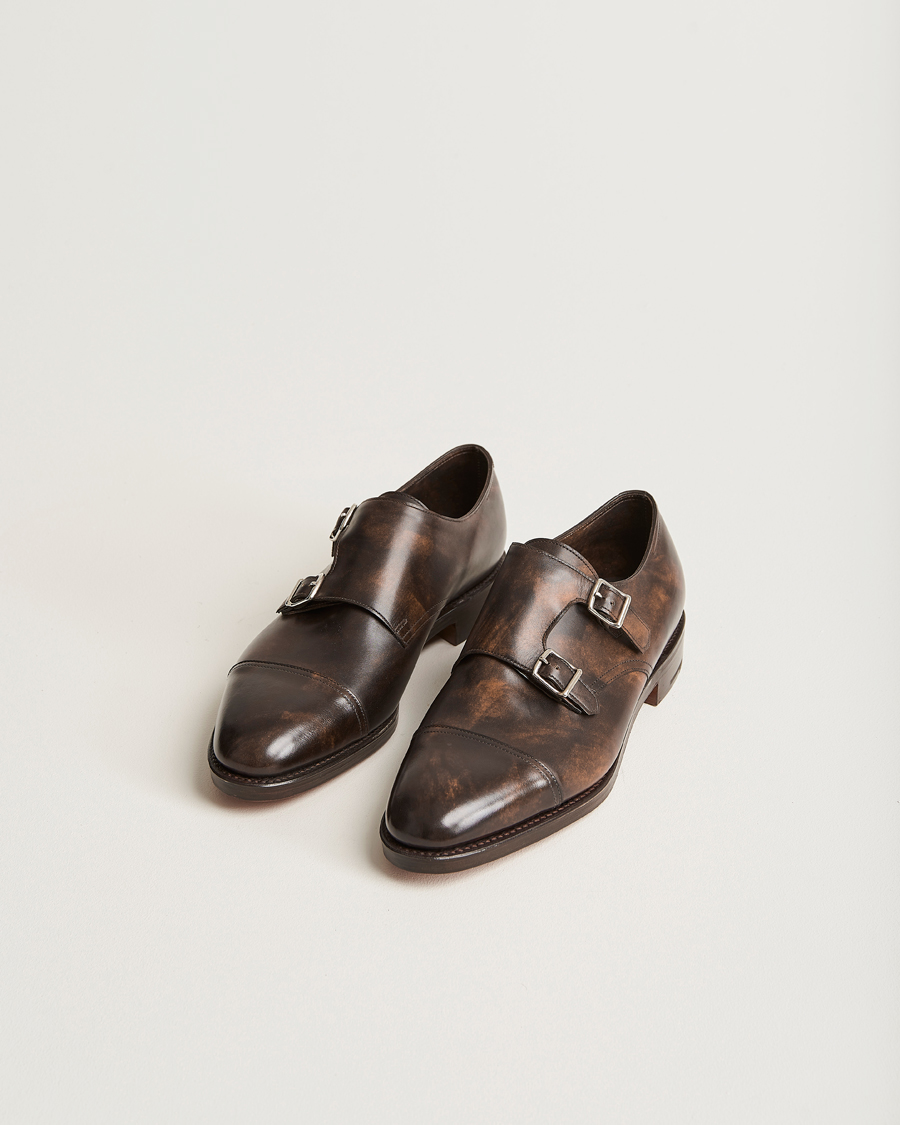 Men | Shoes | John Lobb | William Double Monkstrap Dark Brown Calf