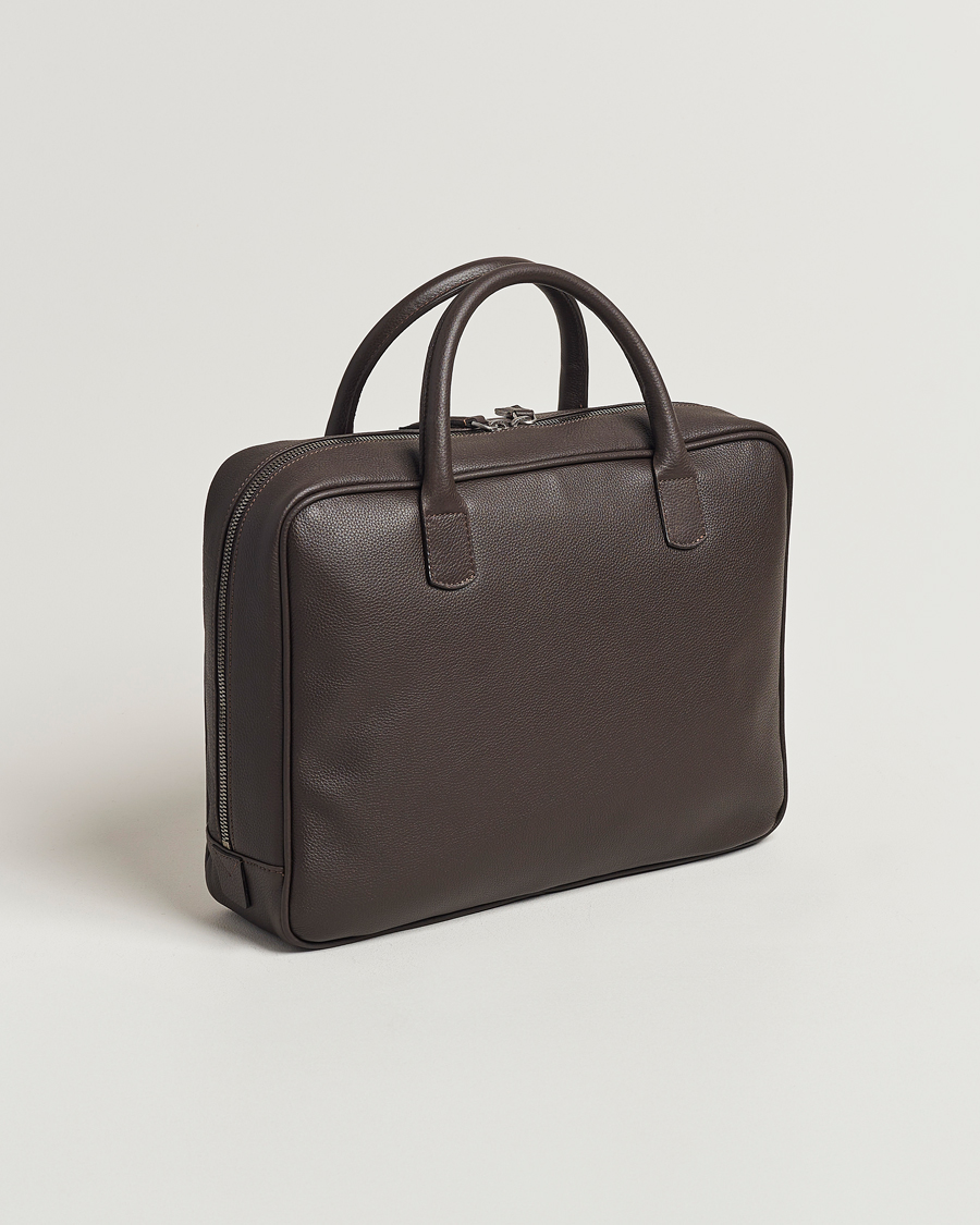 Men | Anderson's | Anderson's | Full Grain Leather Briefcase Dark Brown