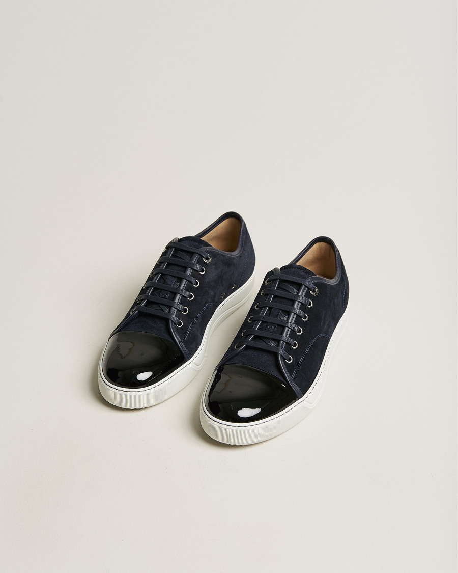 Men | Shoes | Lanvin | Patent Cap Toe Sneaker Navy