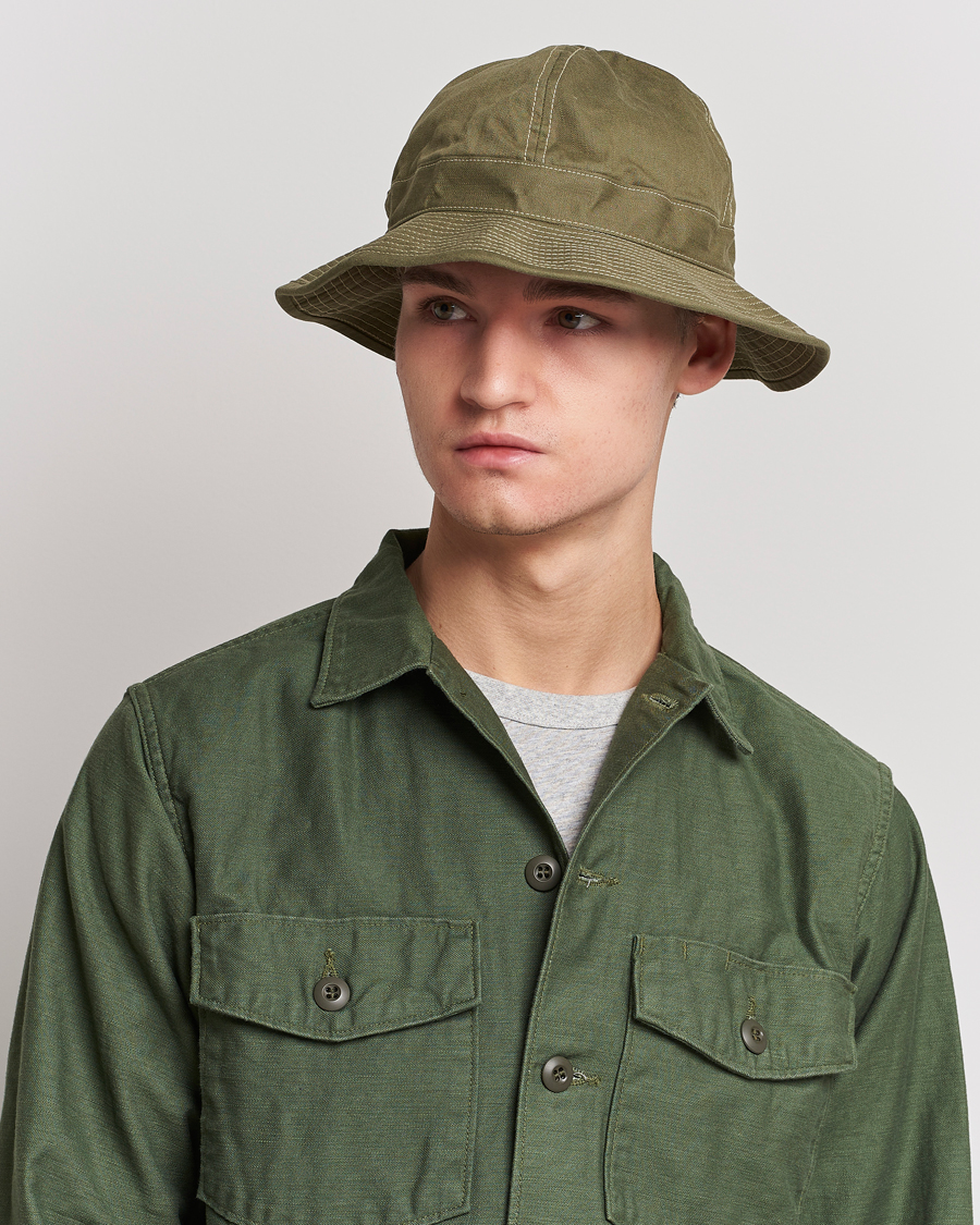 Men | Hats | orSlow | US Navy Hat Green