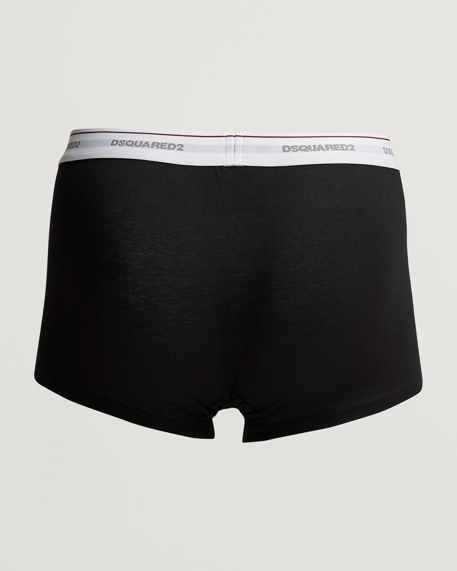 Men | Underwear | Dsquared2 | 3-Pack Cotton Stretch Trunk Black
