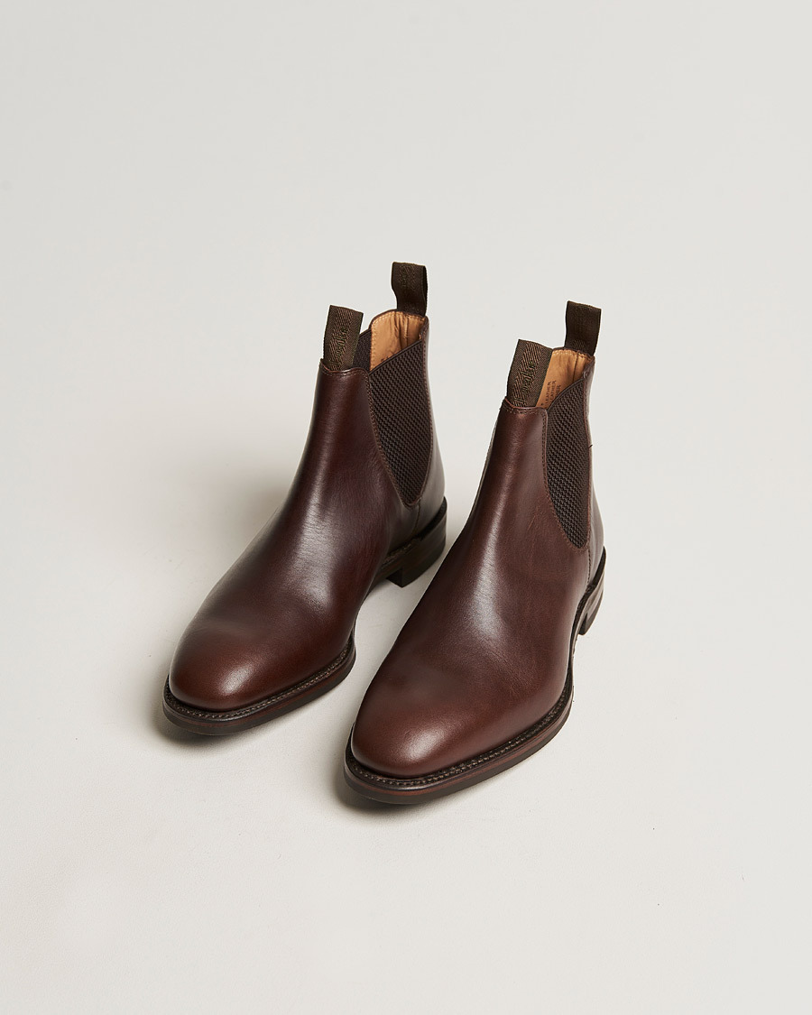 Men | Loake 1880 | Loake 1880 | Chatsworth Chelsea Boot Dk Brown Waxy Calf