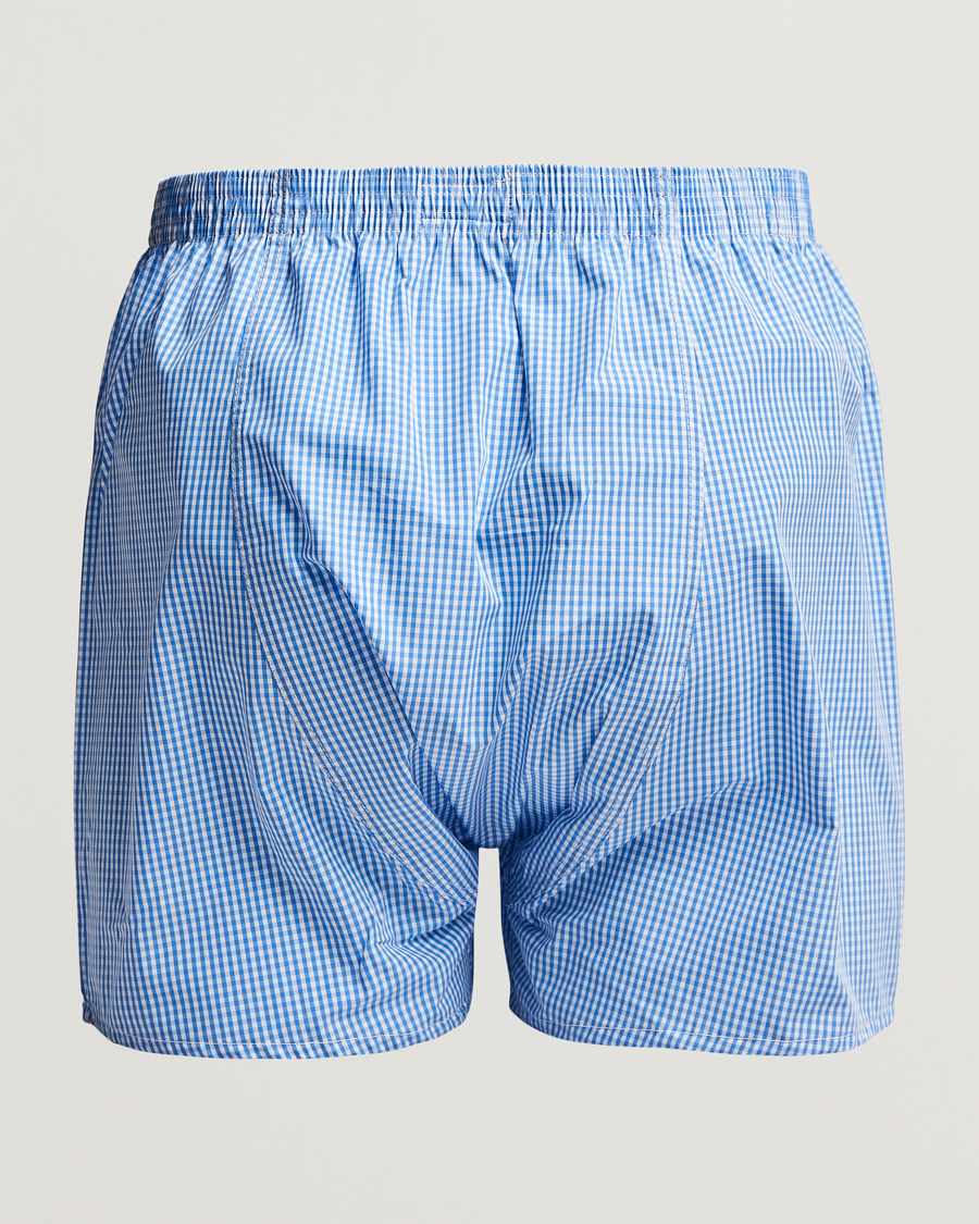 Men | Gifts | Derek Rose | Classic Fit Cotton Boxer Shorts Blue Gingham