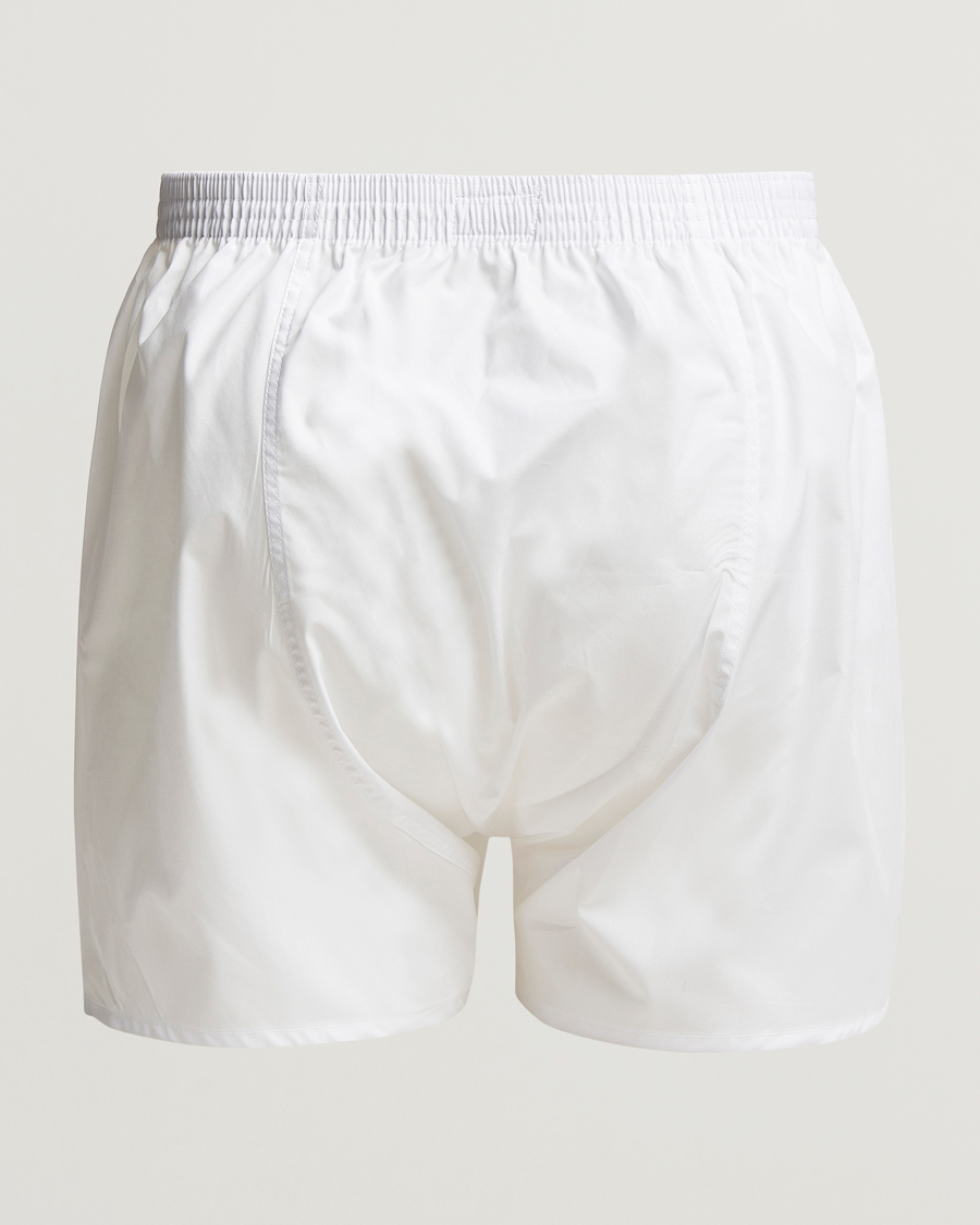Men | Derek Rose | Derek Rose | Classic Fit Cotton Boxer Shorts White