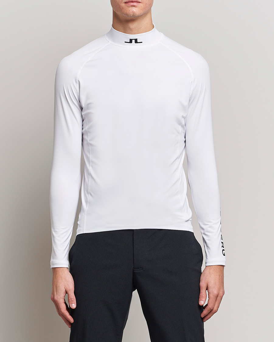 Men | Long Sleeve T-shirts | J.Lindeberg | Aello Soft Compression Tee White